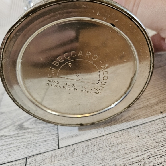 F.lli Beccaro-Acqui Crystal Silver Plate Claret Pitcher Decanter Italy 1930's - Picture 3 of 8